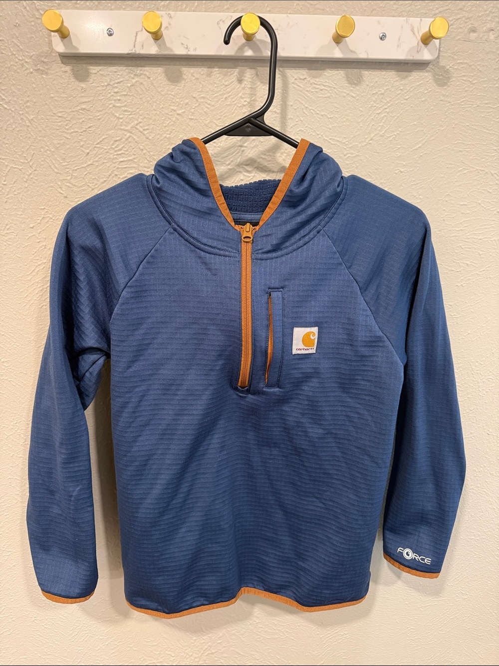 Youth Carhartt Navy Blue Half-Zip Hoodie